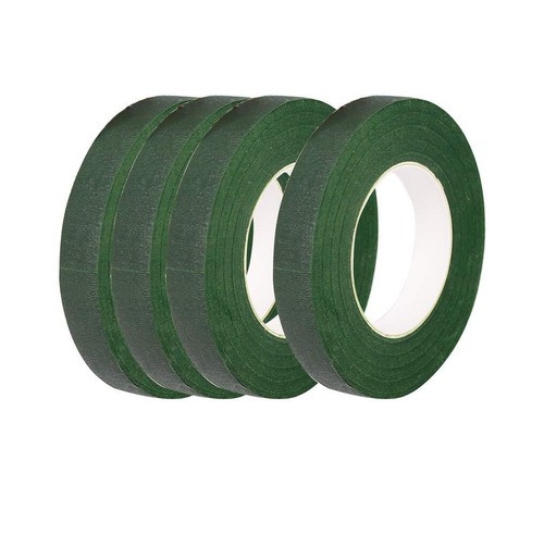 4 Rolls Dark Green Floral Tapes for Bouquet Stem Wrapping and Florist
