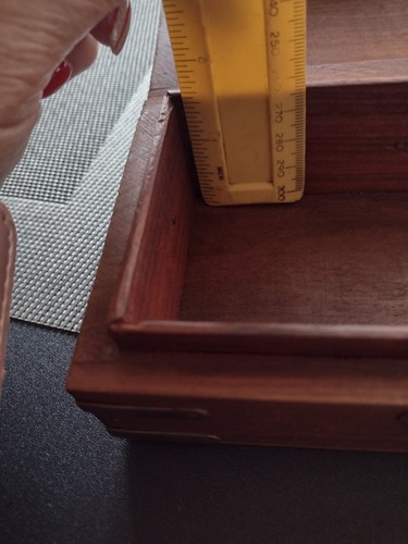 Vintage Handmade Wooden Box With Hinged Lid In wood And brass With A Brass... - Picture 6 of 9