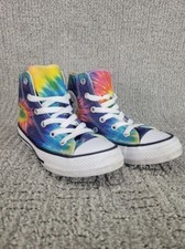 Converse All Star high Top Shoes Unisex Youth Size 12 Tie Dye Rainbow