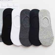 5 Pairs Men Women Invisible Low Cut No Show Footlet Socks Cotton Rich No-Slip