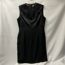 Liz Claiborne Night Formal Dress Beaded Black Lined Size 14