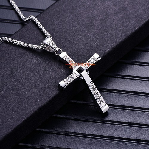 Stainless Steel CZ Crystal Cross 