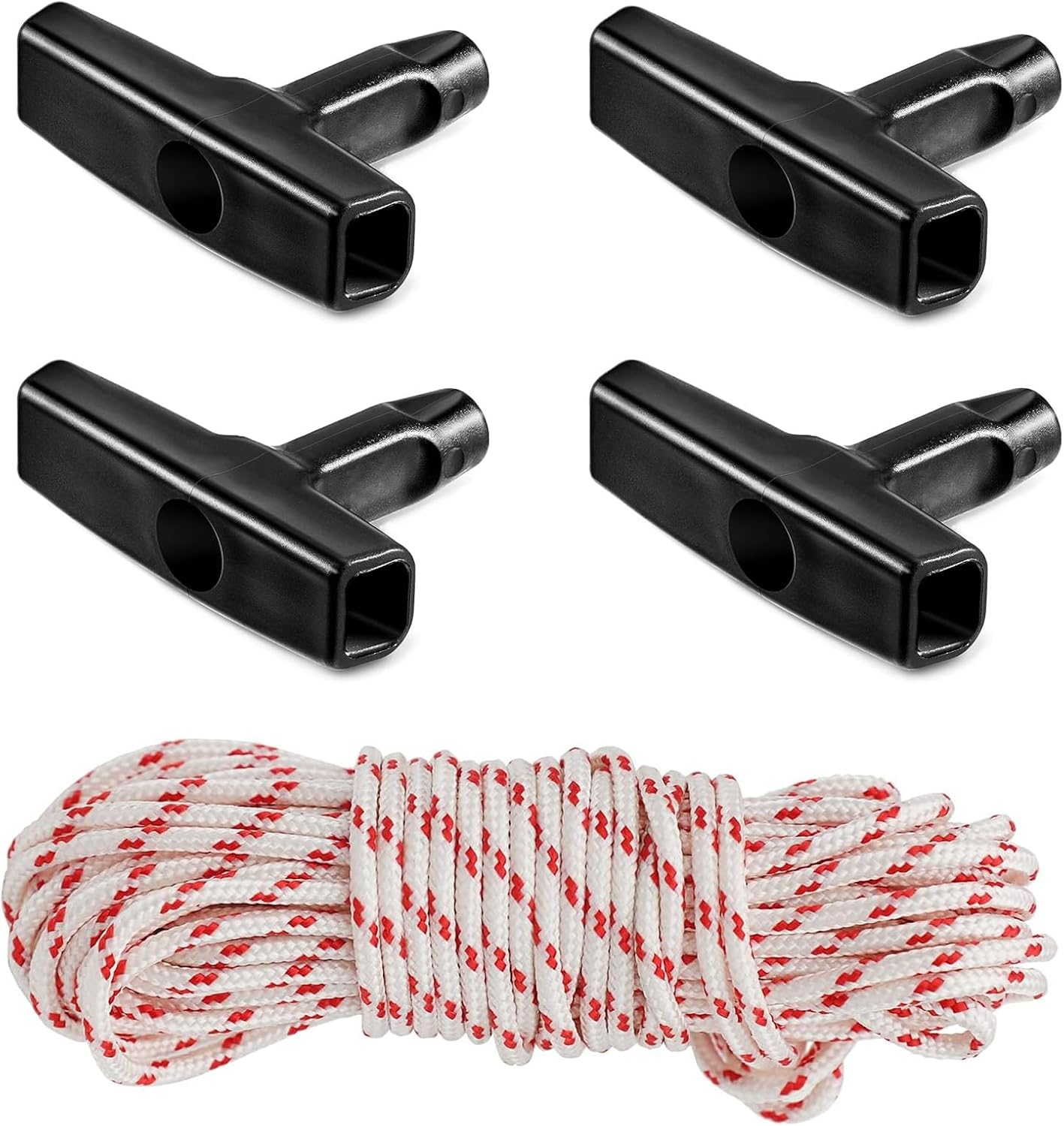 4 Pieces Starter Handle with 33 Feet Recoil Starter Rope, 3.0Mm Diameter Pull Co
