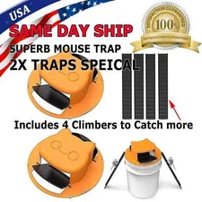 Mouse-Rat-Rodent Trap "Flip & Slide" 5 Gallon Bucket Lid Multi Catcher US