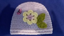 Toddler hat crochet with a flower 6 months