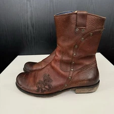 Mark Nason Studded Dragon Boots Brown Leather - Men's 8 US - Made in Italy *Read