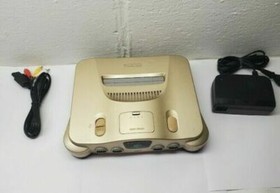 UPGRADED Nintendo 64 N64 Gold Fantastic w/ Official OEM remote & Cables Cleaned 