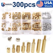 300Pcs M2 Male Female Brass Standoff Spacer PCB Board Hex Screws Nut Kit