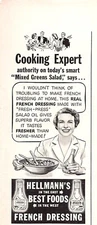 Hellman's French Dressing Cooking Expert Endorsed Fresh Vtg Magazine Print Ad