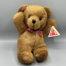 Dakin CUDDLES Brown Teddy Bear 14" Vintage 1979 Maroon Bow With Tags