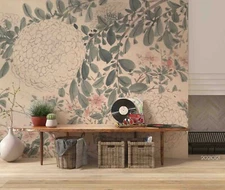 3D Ink Floral Wallpaper Wall Mural Removable Self-adhesive Sticker292