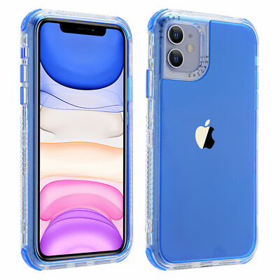 For iPhone 16 15 14 13 12 11 Pro Max XR Shockproof Hybrid Rubber Bumper Case