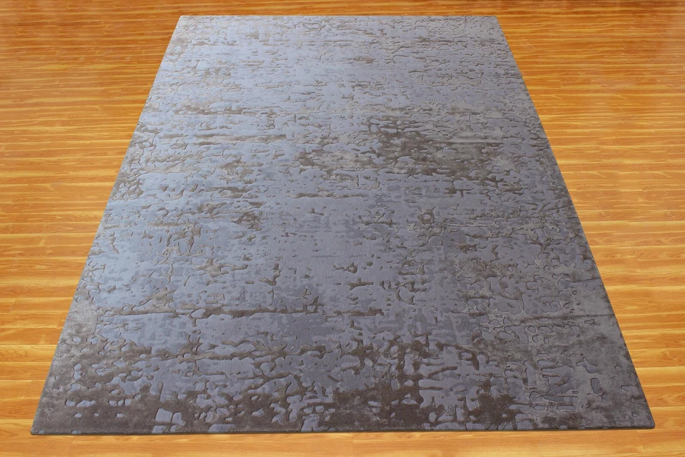 Handgetuftet Wolle Teppiche Grau Abstrakt Modern Handmade Wohnzimmer 0.9x1.5m - Bild 3 von 4