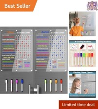 Acrylic Chore Chart 15x11 Magnetic Weekly Dry Erase Board for Kids Home Use