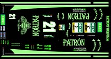  21 PATRON Tequila Porsche 1/64th Waterslide Decals