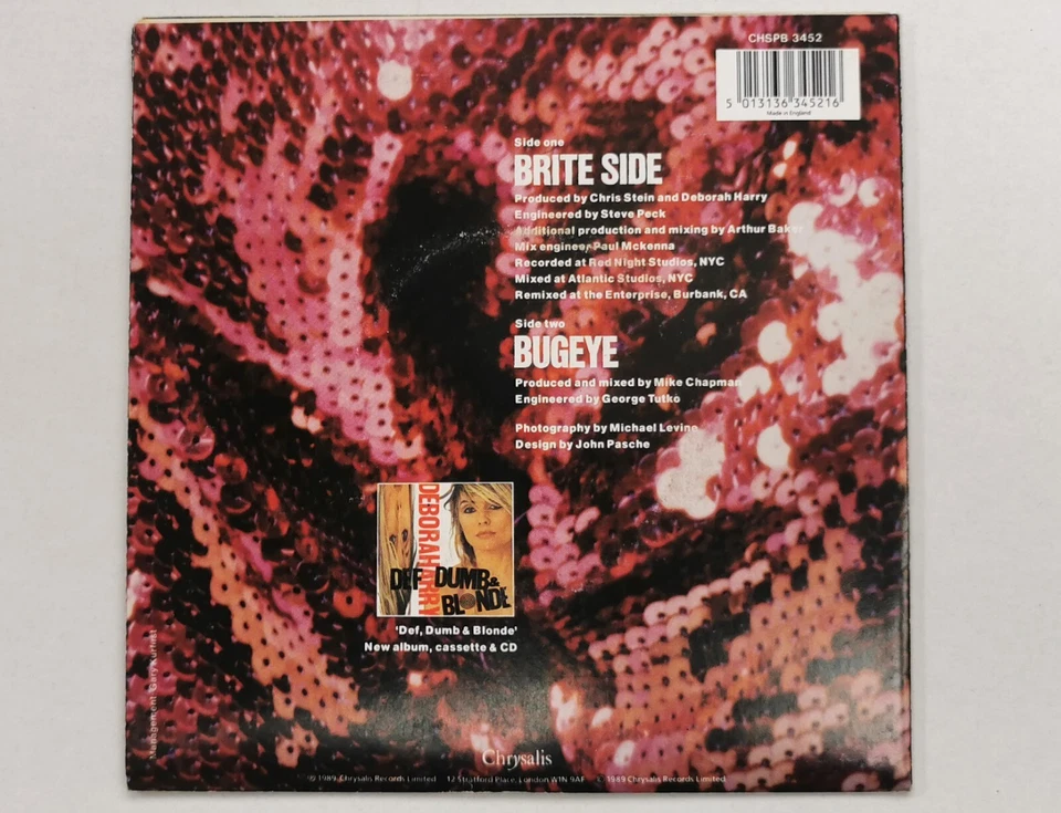 BLONDIE DEBBIE HARRY 7" Brite Side UK POSTERBAG Orig Vinyl Single 1989 UNPLAYED - Image 4 of 4