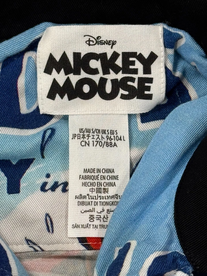 Camisa masculina Disney pequena branca pateta a arte de esquiar botão para cima acampamento top - Imagem 2 de 4