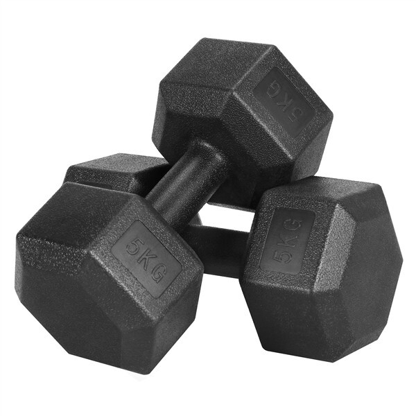 2x5kg Dumbbells Hex Dumbbell Weight Set Hand Weights, Hexagon Dumbbells, 2Pcs