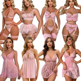 Women's Sexy-Lingerie Lace Babydoll Underwear Nightwear G-string Sleepwear Dress