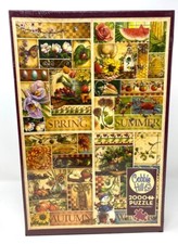 Cobble Hill The Four Seasons 2000 Piece Jigsaw Puzzle w/ Poster