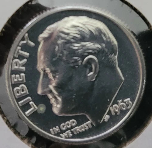 1963  Roosevelt proof dime  90% silver