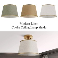 Modern Linen Coolie Easy Fit Tapered Pleated Fabric Ceiling Lamp Shade