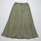 Cotton On Skirt Womens 6 Green Maxi Linen Blend Elastic Waist Pull On Casual