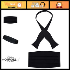 Men's Satin Self-Tie Bow Tie  Cummerbund Set - Formal Wear Accessory for Weddin