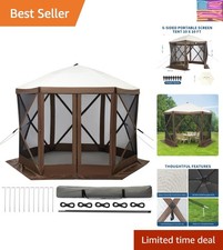 10x10FT Portable Gazebo Tent with Mosquito Netting - Instant Setup Canopy She...