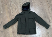 Boys Green OLD NAVY Long Sleeve Hooded Lined Full Zip Rain Jacket SMALL 6/7