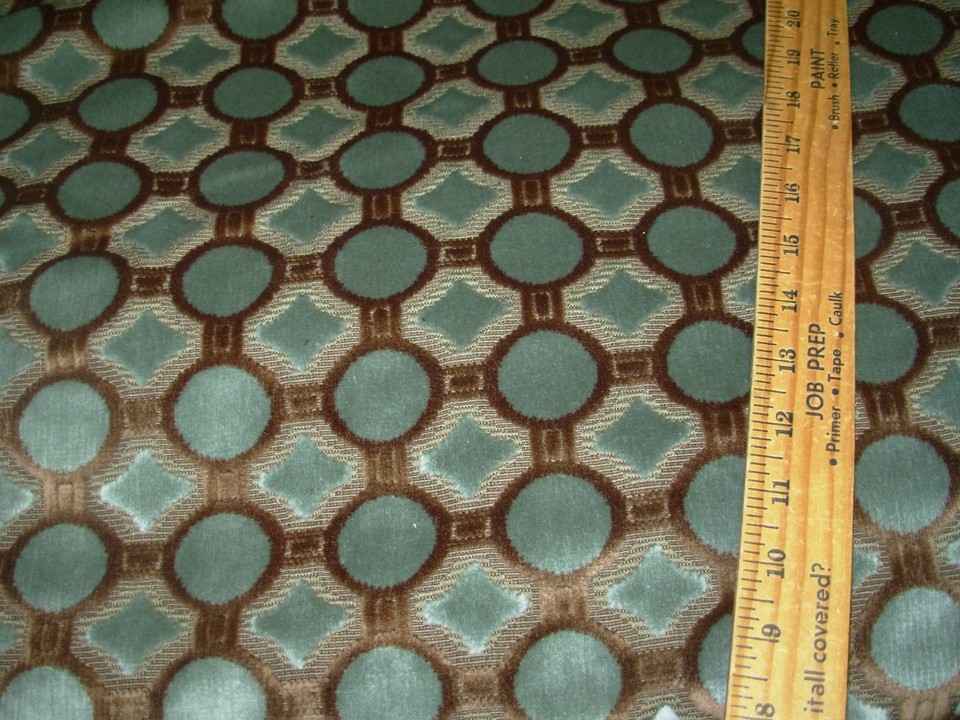 5 YDS STROHEIM CUT VELVET GEOMETRIC UPHOLSTERY FABRIC FOR LESS | eBay