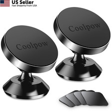 Coolpow 2 Packs Magnetic Phone Holder for Car Strong Magnet Black