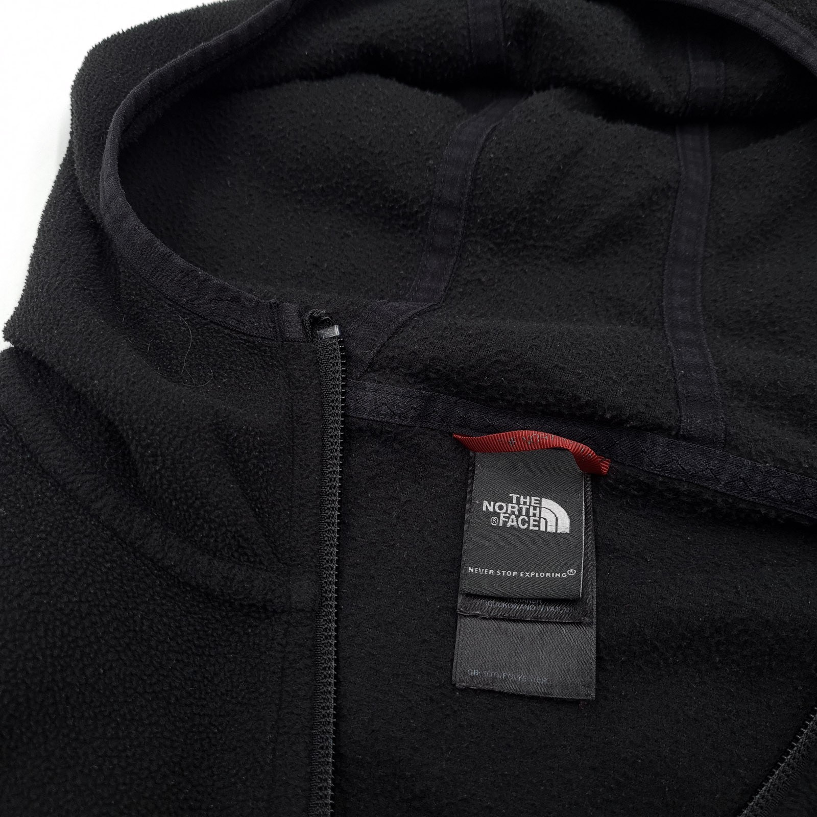 The North Face Fleece Jacket Black Hooded Microfleece Zip Up Women Tf2 Size M thumbnail 4