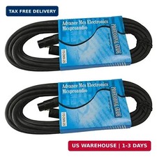 110 ohm 3 Pin XLR DMX Lighting Cable 25 ft, 2 Cable Pack 