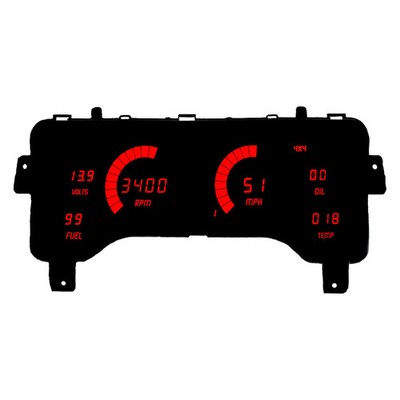 For Jeep Wrangler 97-06 Intellitronix Direct Fit LED Digital Gauge Panel, Red