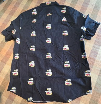 Original Penguin Mens Palm Tree Car Short-Sleeve Shirt Dark