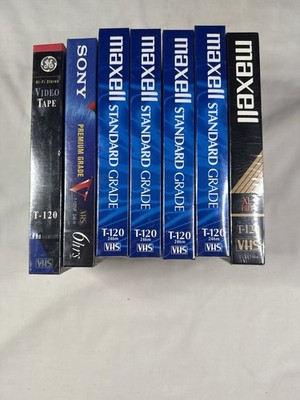 Blank VHS Tapes Lot Of 7 Maxwell Sony