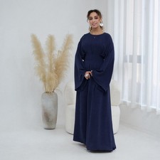 Modest Evening Prom Robe Flared Sleeve Abaya Women Long Maxi Formal Kaftan Dress