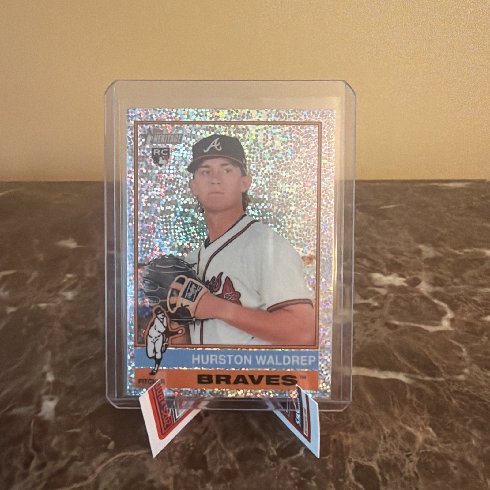 2025 Topps Heritage - Hurston Waldrep #86 Chrome Silver Sparkle Refractor (RC)