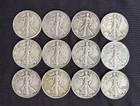 Lot Of 12 Walking Liberty Half Dollars