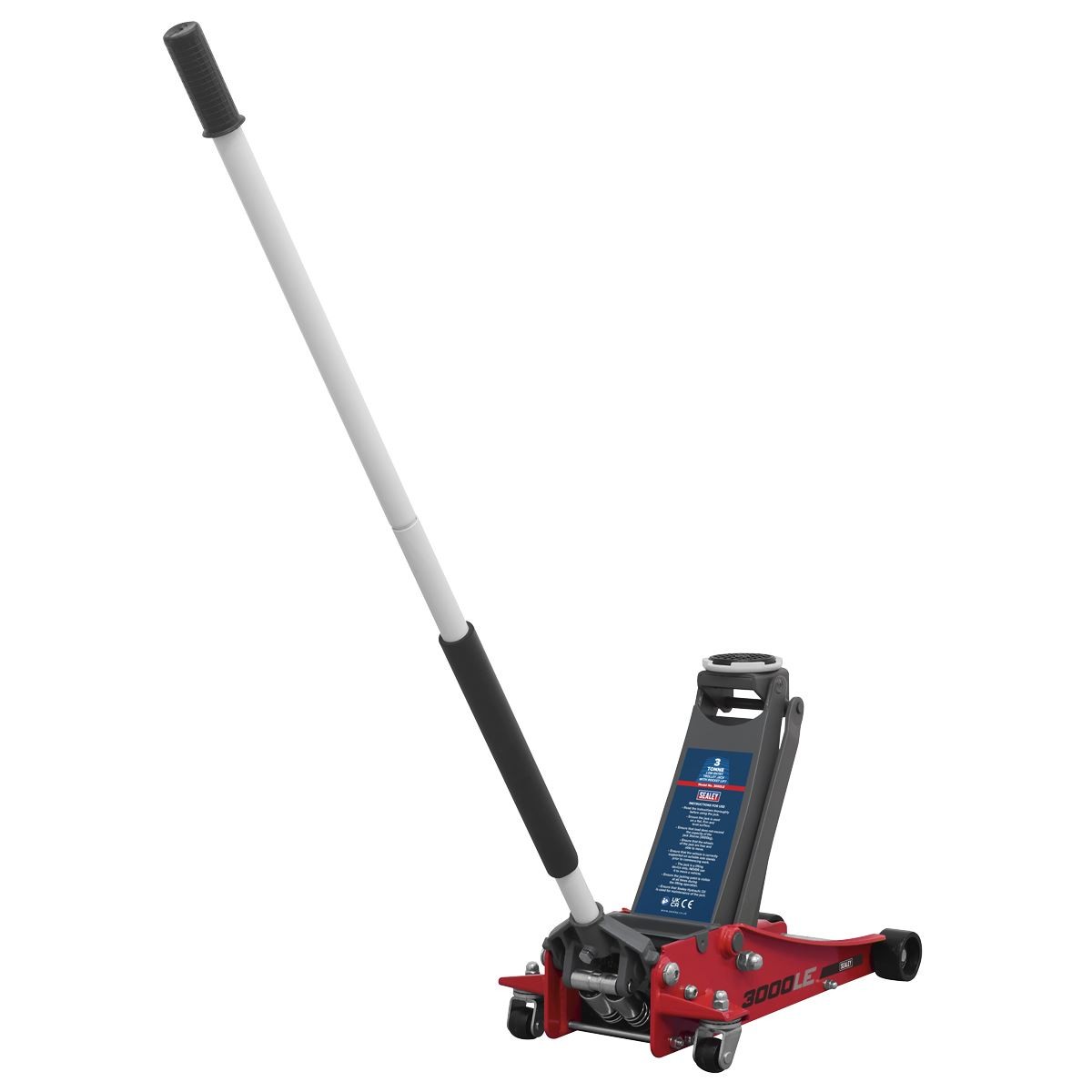 Sealey Low Profile Trolley Jack with Rocket Lift 3 Tonne - Red 3000LE