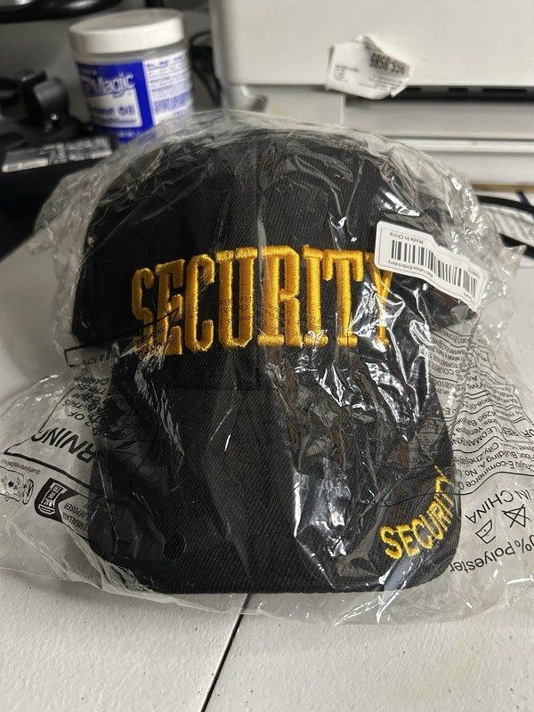 Black SECURITY Embroidered Cotton Work Uniform Cap Hat, Unisex One Size
