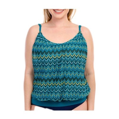 Coco Contours Shapemaker Swimwear Tankini Fiji Green Size 14 Bra 38 C/D NWT