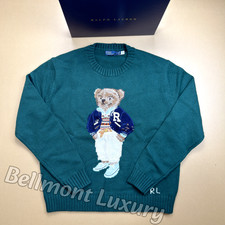 POLO RALPH LAUREN Polo Bear Varsity Crewneck Sweater Green Men's M NWT