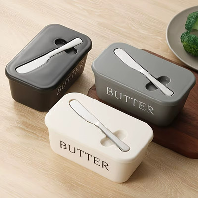Butterbehälter Box mit Messer Schneider Käse Butterdose Küchenwerkzeug