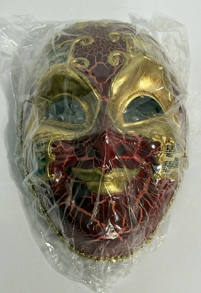 NWT Mardi Gras Face Mask Masquerade Music Notes Jester Joker NOT OLD - Image 2 of 4