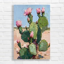 Vibrant Cactus Bloom Canvas Print Large Picture Wall Art