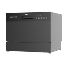 SIA TTD6BL Table Top Mini Counter Dishwasher, 8 Programs, Black