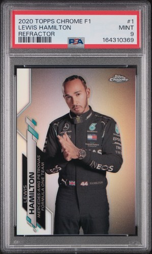 2020 TOPPS CHROME FORMULA 1 REFRACTOR #1 LEWIS HAMILTON PSA 9