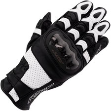 RST Shortie Ce Leather Sports Gloves Motorbike Motorcycle Black White